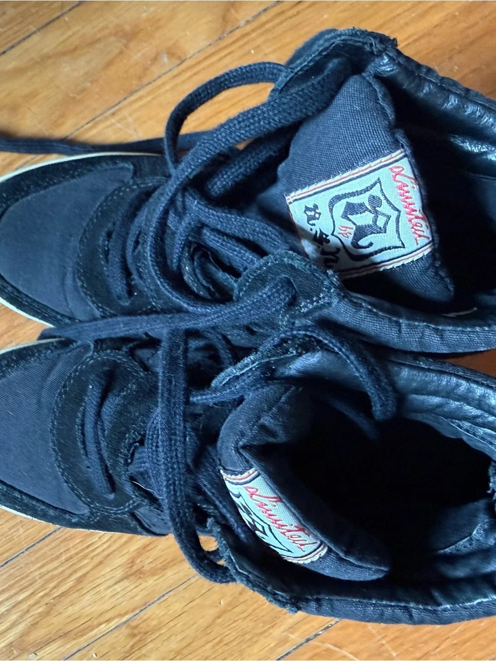 Kids Black High-Top Sneakers with Strap